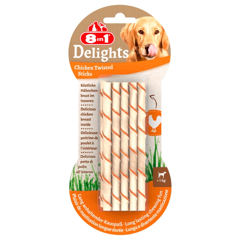 8in1 Delights Twisted Sticks Chicken 55g